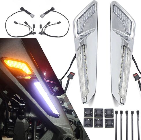 Motorcycle Front Brake LED Light NAV Turn Signal Lights Front Fork Mounted Led Lamp for Honda Goldwing GL 1800 GL1800 F6B 2018-UP 2019 2020 (Black) in Saudi Arabia