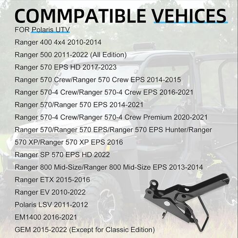 مجموعة مزلاج الباب الخلفي لليد اليسرى لـ Polaris UTV Ranger 400 Ranger 500 Ranger 570 Ranger SP 570 Ranger 800 Ranger ETX Ranger EV LSV EM1400 GEM 2010-2023 1018850 in Saudi Arabia