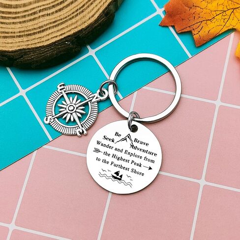 Heigebi Adventurist Gifts Adventure Keychain Mountains Gift for Wanderlust/Backpacker Nature Lover Traveler Gift in Saudi Arabia