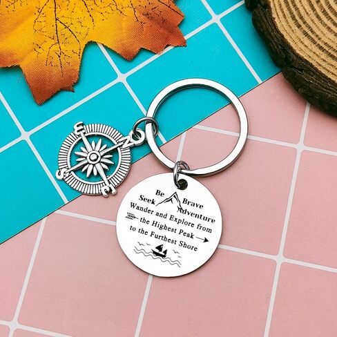 Heigebi Adventurist Gifts Adventure Keychain Mountains Gift for Wanderlust/Backpacker Nature Lover Traveler Gift in Saudi Arabia