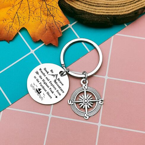 Heigebi Adventurist Gifts Adventure Keychain Mountains Gift for Wanderlust/Backpacker Nature Lover Traveler Gift in Saudi Arabia