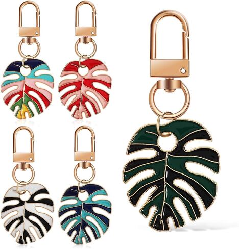 VALICLUD 5 قطعة حامل المنجد أوراق النباتات الاستوائية سلسلة المفاتيح شجرة Monstera النبات المفاتيح الزينة أوراق النبات حلقة رئيسية سيارة الاستوائية أوراق النخيل سلسلة المفاتيح حقيبة هاواي مأدبة البوهيمي سبيكة in Kuwait