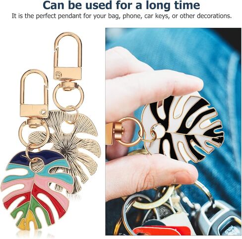 VALICLUD 5 قطعة حامل المنجد أوراق النباتات الاستوائية سلسلة المفاتيح شجرة Monstera النبات المفاتيح الزينة أوراق النبات حلقة رئيسية سيارة الاستوائية أوراق النخيل سلسلة المفاتيح حقيبة هاواي مأدبة البوهيمي سبيكة in Kuwait