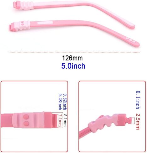 1 Pair Child Glasses Replacement Leg Silicone Eyeglasses Arms Repair Kit Anti-Slip Comfort Replacement Accessory(Blue) in Saudi Arabia
