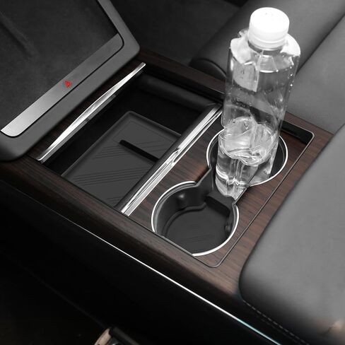 قاعدة أكواب، صينية تنظيم وحدة التحكم المركزية العلوية والسفلية وحصيرة تخزين مسند الذراع لملحقات موديل X/S لعام 2024 2023 2022، مجموعة كاملة من سجادات الإدخال الداخلية، أسود من السيليكون in Kuwait