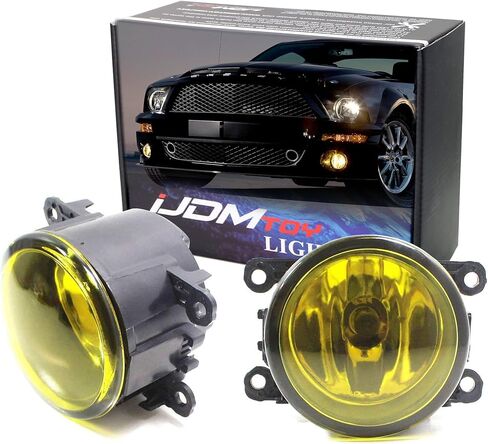 iJDMTOY Pair Selective Yellow Lens Fog Light Lamp Assemblies w/ 55W H11 Halogen Bulbs Compatible with Acura Honda, Compatible with Ford, Compatible WithNissan Subaru Suzuki etc in Saudi Arabia