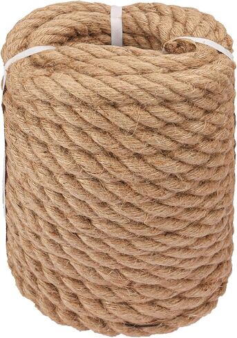 Diameter 1 Inch Hemp Rope - 100 Feet Length Thick Jute Rope, Nautical Manila Rope for Decorative Rope for Outdoor Landscaping, Gardening, Home Improvement, Crafts in Saudi Arabia