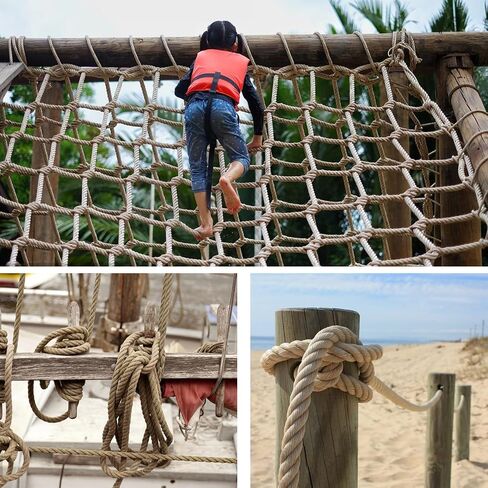 Diameter 1 Inch Hemp Rope - 100 Feet Length Thick Jute Rope, Nautical Manila Rope for Decorative Rope for Outdoor Landscaping, Gardening, Home Improvement, Crafts in Saudi Arabia