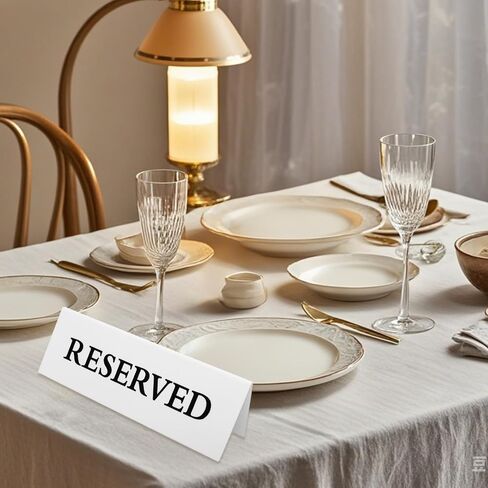 6 Pieces Plastic Reserved Table Sign for Wedding Acrylic Double Side Table Tent Black Guest Reservation Tables Seat Sign 7.9 x 2.7 Inches Reserve Seating Signs for Restaurant Chairs Wedding in Saudi Arabia
