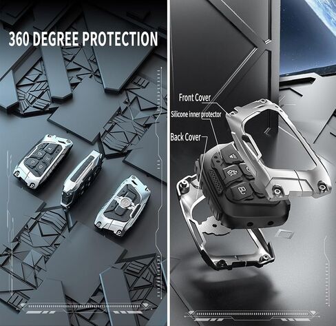 Heavy Metal Key Fob Cover Case Protector for Cadillac Keychain 2020 2021 2022 ATS CT5 CT6 XT4 XT5 XTS 5/6 Buttons Remote Smart Key Protector in Saudi Arabia