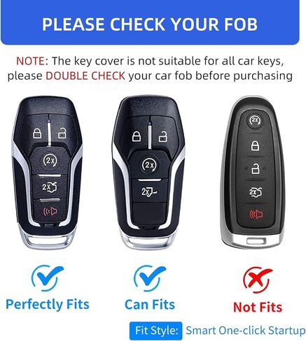 OFFCURVE for Ford Key Fob Cover, Soft TPU Full Protection Key Fob Case for Ford Fusion Mustang F150 Edge Explorer Lincoln MKZ MKC MKX Smart Remote Key Accessories Holder, Black in Saudi Arabia