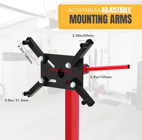 Engine Stand, 1500 lbs (3/4 Ton) Rotating Motor Stand with 360° Adjustable Head & 5 Casters, Folding Motor Hoist Dolly for Auto Repair, Vehicle Maintenance, DIY Projects in Saudi Arabia