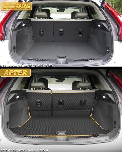 لـ 2019-2024 Cadillac XT4 Cargo Mat & Backrest Mat - تناسب مخصص بو الجلود بطانة البضائع وواقي مسند الظهر الخلفي - جميع الحصير الجذع لكاديلاك XT4 2019-2024 in Kuwait