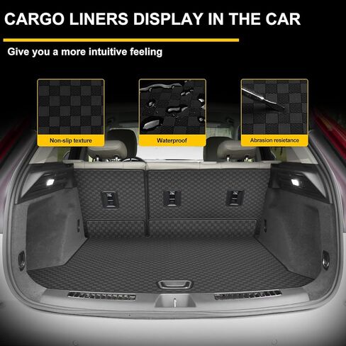 لـ 2019-2024 Cadillac XT4 Cargo Mat & Backrest Mat - تناسب مخصص بو الجلود بطانة البضائع وواقي مسند الظهر الخلفي - جميع الحصير الجذع لكاديلاك XT4 2019-2024 in Kuwait