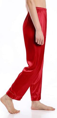 Wantschun Womens Satin Silk Sleepwear Long Pajamas Pants Nightwear Loungewear Pj Bottoms Trousers XXS-XXXL in Saudi Arabia