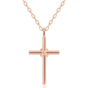 Dainty Cross Necklace for Women & Men, 925 Sterling Silver Cross Necklaces, 18K Gold Rose Gold Silver Cross Necklace Pendant (Gold)