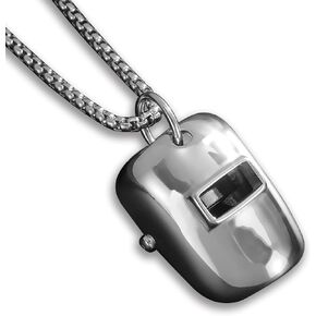 Welder Mask Pendant Necklace,Hiphop Classic Western Welding Accessories Gifts for Welders Welding Keychain Mask,for Men Women Artisan Fashion Jewelry Charm