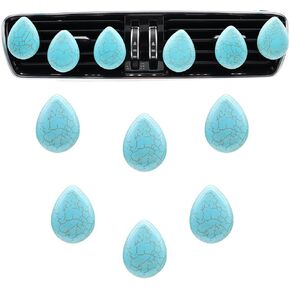 Boho Car Accessories 6pcs Turquoise Air Vent Clips Car Air Freshener Outlet Clips with Car Scent Creative Car Decorations for Women Best Wishes for Lover and Friend