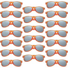 YQVIE 20 Pack Neon Color Mirrored Sunglasses Bulk for Women Men Trendy Fun Cheap Sunglasses for Party Supplies