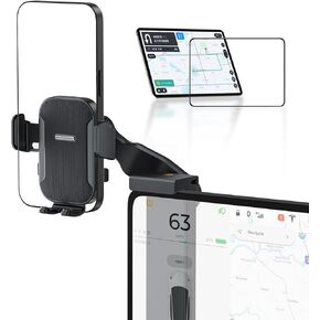 Phone Mount for Tesla Model Adjustable Tesla Phone Mount for Model 3 and Model Y ，Center Console Display Installing a Cell Phone Holder Tesla Car Model 3/Y Phone Mount- Black