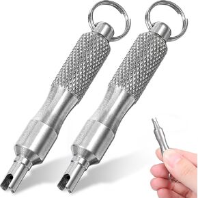 2pcs Valve Core Removal Tool Stainless Steel Tire Valve Stem Tool Portable Tire Valve Tool Valve Core Remover Tire Valve Core Tool for Automotive Cars Trucks Bicycles Tire Repairing