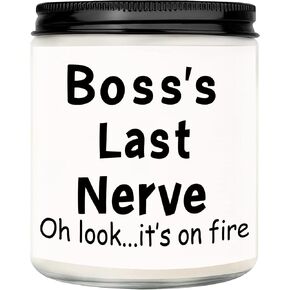 هدايا hiipeenow Boss للنساء والرجال، هدايا شمعة معطرة بشمع الصويا الطبيعي المصنوعة يدويًا (7oz) - هدايا سيدة رئيسة، هدايا عيد ميلاد رئيس التقاعد للنساء والرجال وزملاء العمل الإناث