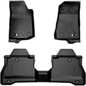 JOYTUTUS Floor Mats Compatible with 2020-2024 Gladiator JT, OEM 82215626AB TPE All Weather Protection Floor Mats, Floor Liners Front & Rear Complete Set, Custom Fit