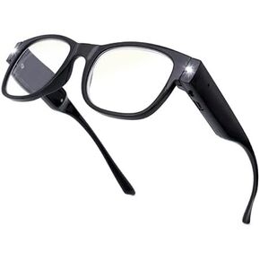 OKH Lighted Rechargeable reading glasses - Clear Vision Hands Free LED Eyewear with blue light readers