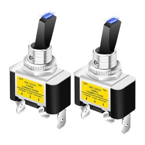 APIELE 30A Heavy Duty Toggle Rocker Switch ON Off 12V DC with LED Light Car Truck Auto Refit 12mm 0.5 Inch Mounting Hole (Blue)