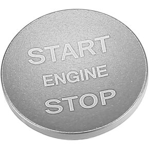 Engine Start Stop Button Cover Sticker for Land Rover Range Rover 2014-2019 Aluminum Alloy Silver Tone