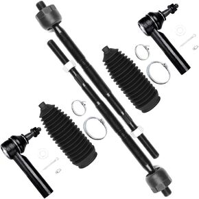 SCITOO 6-PC SET Suspension Kit For 2010-2017 For GMC Terrain 2010-2017 For Chevy Equinox Front Inner Outer Tie Rod End Steering Boot