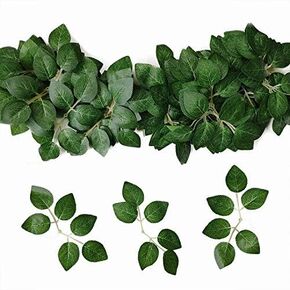 60 pcs Rose Flower Leaves Artificial Rose Leaves Artificial Greenery Leaves for DIY Wedding Bouquets Centerpieces Party Decorations