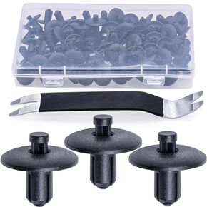 Rexka 51pcs Fender Liner Splash Shield Push-Type Retainer Clips Rivet for Audi 4D0-807-300 A4, A5, A8, Q3, Q5 & S8 1997 - -Multipurpose Auto Trim Panel Body Remover