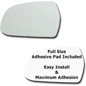 Mirror Glass + Full Size Adhesive Pad for Audi A3, A4, A5, RS5, S4, S5 Driver Side Replacement (2010 2011 2012 2013 2014 2015 2016 2017 10 11 12 13 14 15 16 17)