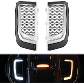 LED Lower Fairing Lights with Turn Signals Running Light for Motorcycle Accessories Fit for Harley Road Glide Street Glide Electra Glide Ultra Limited 2014-2023 Chrome Grills Smoke Lens