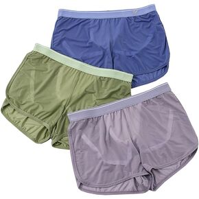 Men Arrow Shorts Ice Silk Underwear Ultra Thin Pajama Bottoms,3Packs