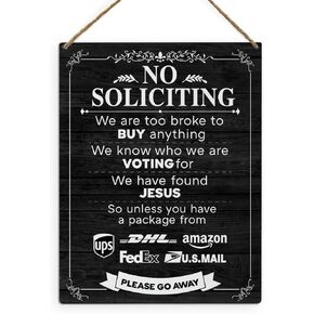 FLVGE Do Not Knock or Ring Doorbell Sign - Baby Sleeping Sign for Front, Please Do Not Ring Doorbell Wooden Sign Hanging front door, No Soliciting Sign for House Door, 12x6 Inch