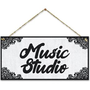 Music Studio Sign Music Room Wall Art Decor (5" X 10")