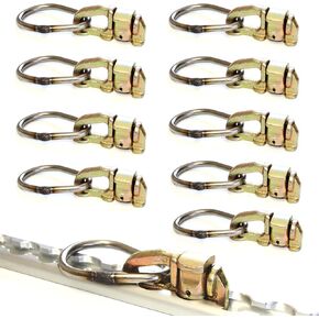 (Pack of 4) Aluminum L-Track Double Stud Tiedown Fitting with Oval Ring 6,000 lb. Capacity (Track Not Included)