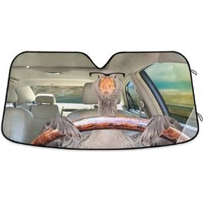 White Tiger Car Windshield Sun Shade Animal Black Foldable UV Ray Sun Visor Protector Sunshade to Keep Your Vehicle Cool (55" x 27.6")