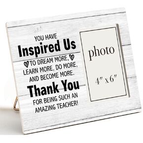 Zauly Thank You Gifts for Teacher Wood Picture Frame, Teacher Appreciation Gifts From Students, Best Teacher Picture Frame, 4x6 Inches Photo