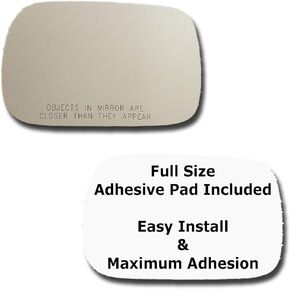 Mirror Glass + Full Size Adhesive Pad for 2003-2006 Volvo XC90 Passenger Side Replacement (2003 2004 2005 2006 03 04 05 06)