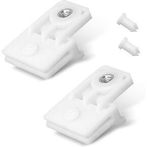 Pack-2 Car Window Glass Channel Clip, Plastic Rust-Proof and Durable Fixing Bracket, Perfect Fit Glass Holder Replacement Parts, Compatible with Chevrolet Colorado Canyon Trooper (White)