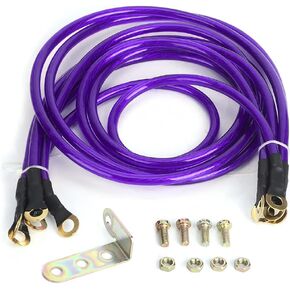 Ground Wire, Universal 5 Point Car Grounding Wire Strengthened Cable System Kit Modification()