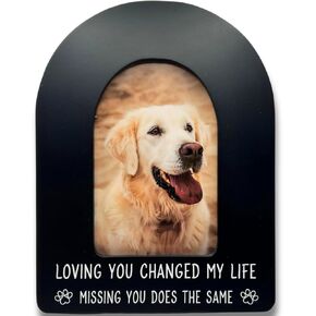 Black Arch Pet Memorial Picture Frame for Loss of Pet 4"x6" Photo Insert Sympathy Pet Loss Gifts, Keepsakes for Dogs and Cats, Loss of Dog Sympathy Gift