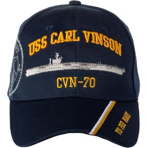 Artisan Owl Officially Licensed USS Carl Vinson Embroidered Baseball Cap Navy Blue