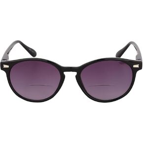 'The Brilliance' Polarized Bifocal Sunglasses - Round, Full Frame Reading Sunglasses for Women and Men