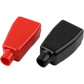 Car Battery Terminal Covers, PVC Plastic Car Battery Pile Head Protector Caps, Positive & Negative Car Terminal Insulating Cable Covers, Car Accessories for Boats Car Motorcycle (2PCS)