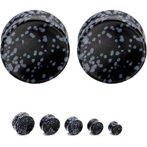 Bloomfall Gauge Opal Ear Plugs Piercing Jewelry Set Double Flare Saddle Stretching Gages Tunnels Expander 5mm-25mm