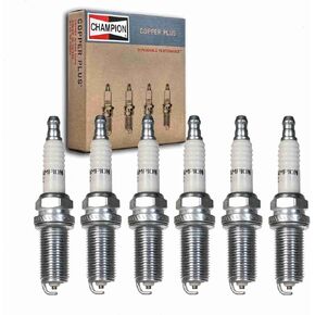 6 pc Champion Copper Plus Spark Plugs compatible with Volvo XC90 3.2L L6 2007-2014